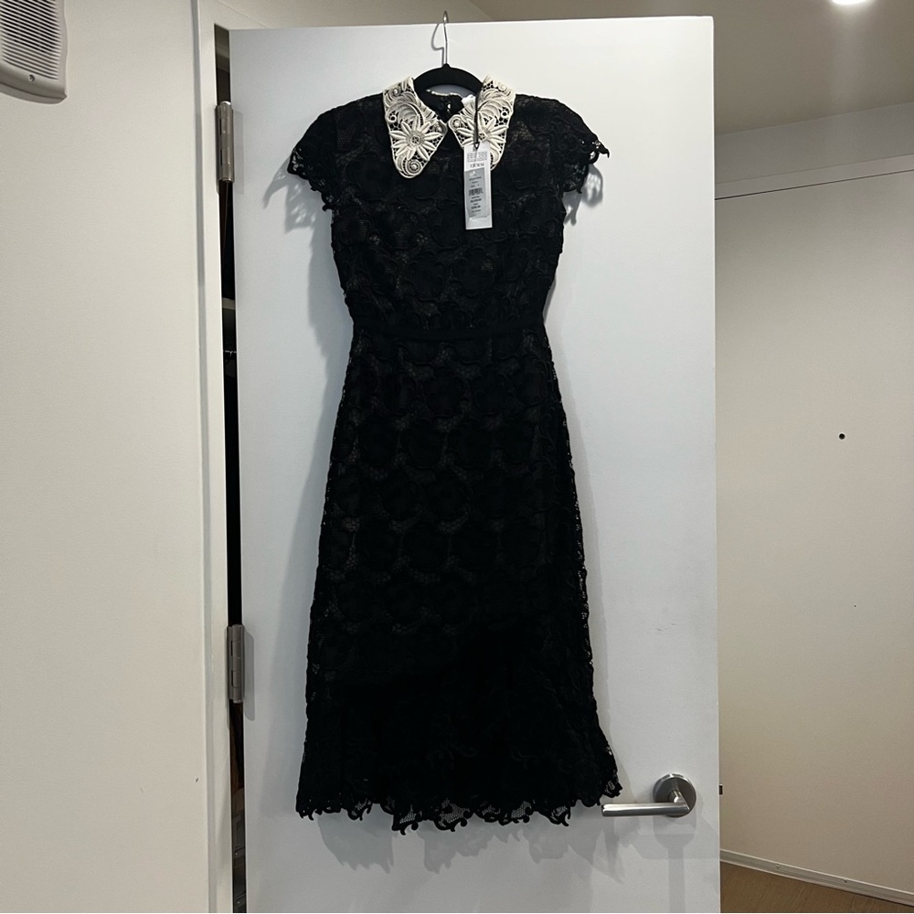 NWT Erdem UK SZ 10 (US 4) Black and White Lace Dress
